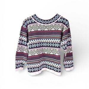 VTG Nevada Jeanswear Geometric Patterned Knit Medium Pullover Women’s Sweater